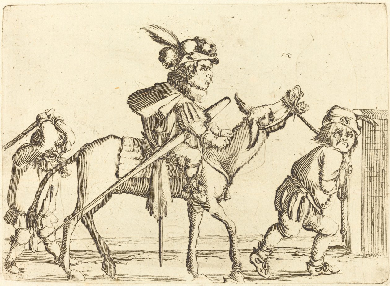 Zwerg reitet auf einem Esel von Stefano della Bella