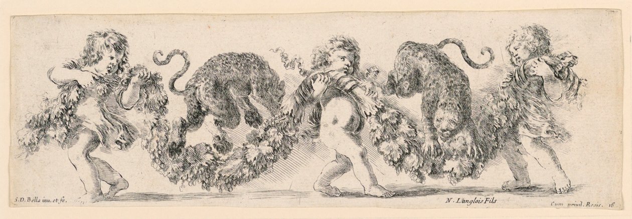 Ornamente von Friesen und Laubwerk von Stefano della Bella