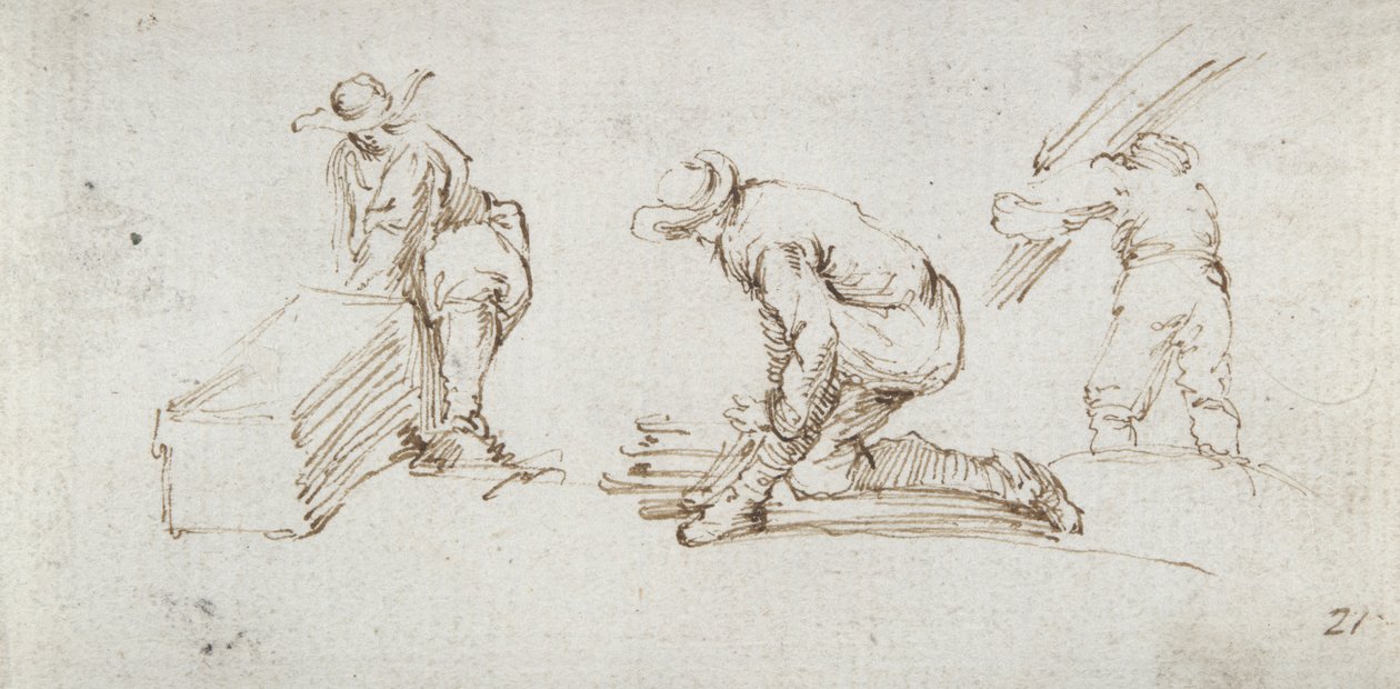 Drei Figurenstudien von Stefano della Bella