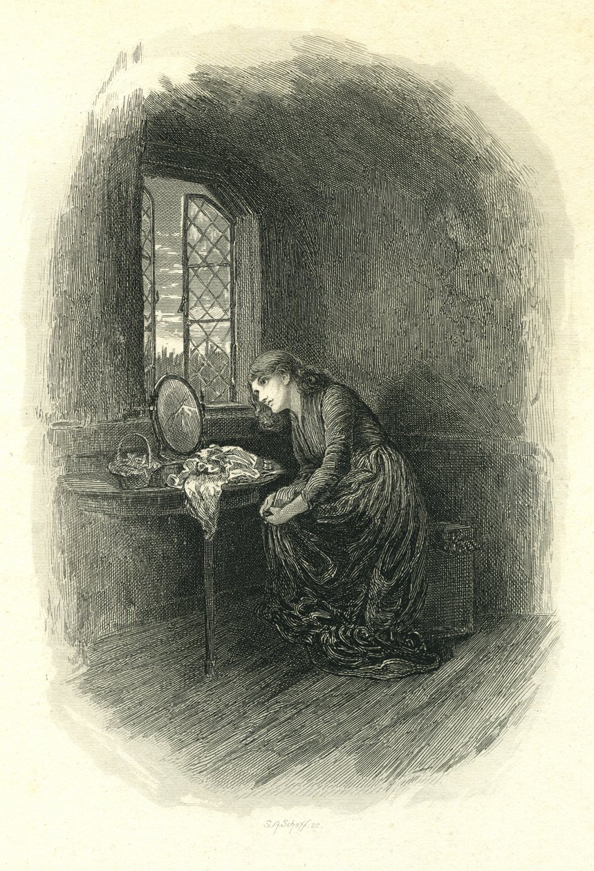 Little Dorrit - Amy Dorrit am Fenster von Stephen Alonzo Schoff