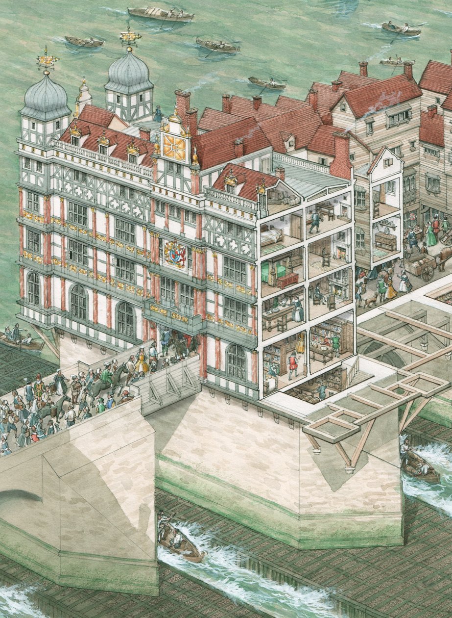 Nonsuch House auf der alten London Bridge von Stephen Conlin