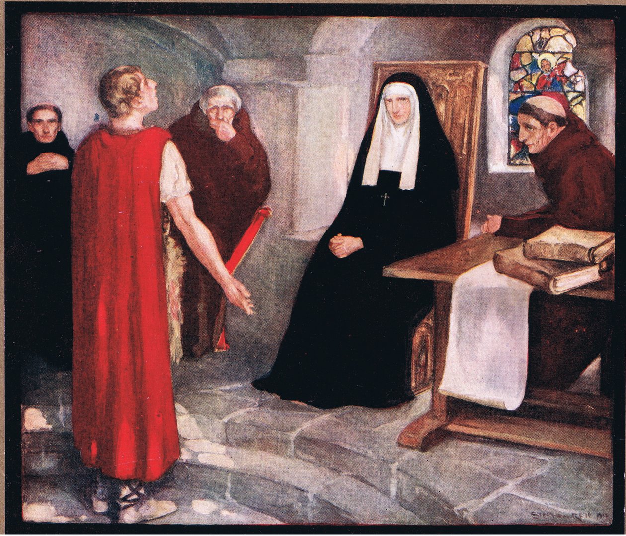 Caedmon vor der Heiligen Hilda von Stephen Reid