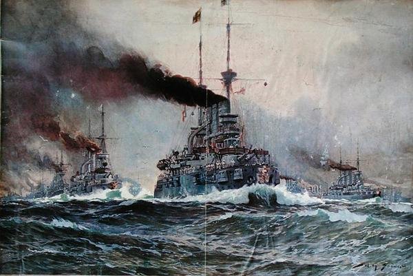 Die deutsche Flottille auf See von Willy Stoewer 