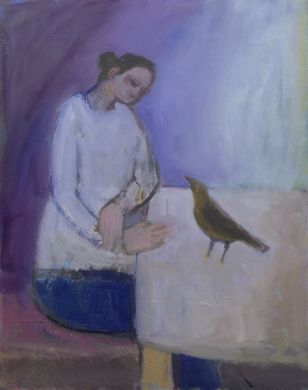 Frau mit einem Vogel, 2003 von Sue Jamieson
