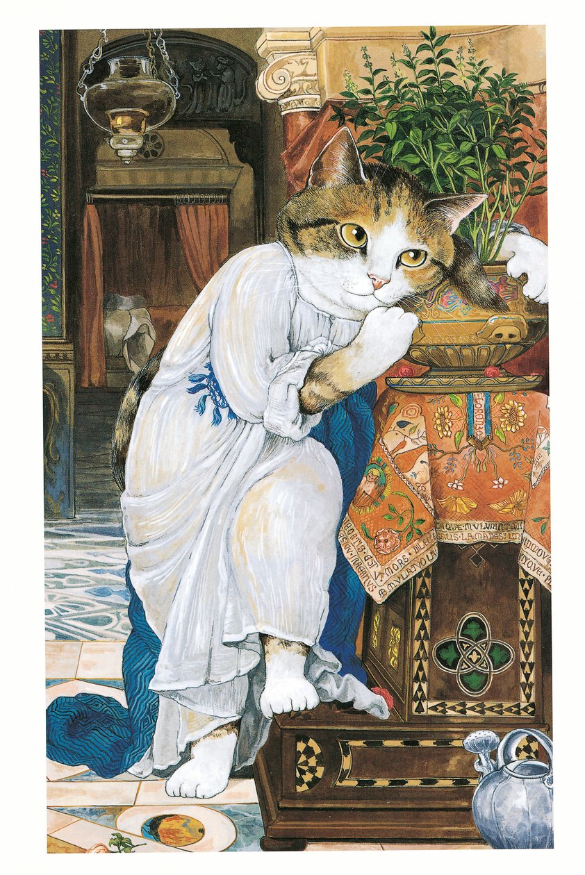 Illustration aus Präraffaelitische Katzen (veröff. 1999) von Susan Herbert