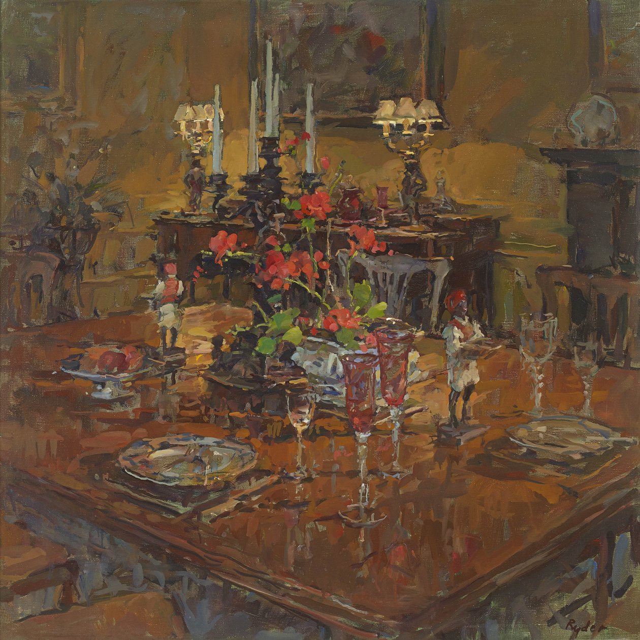 Esszimmer mit Geranien von Susan Ryder