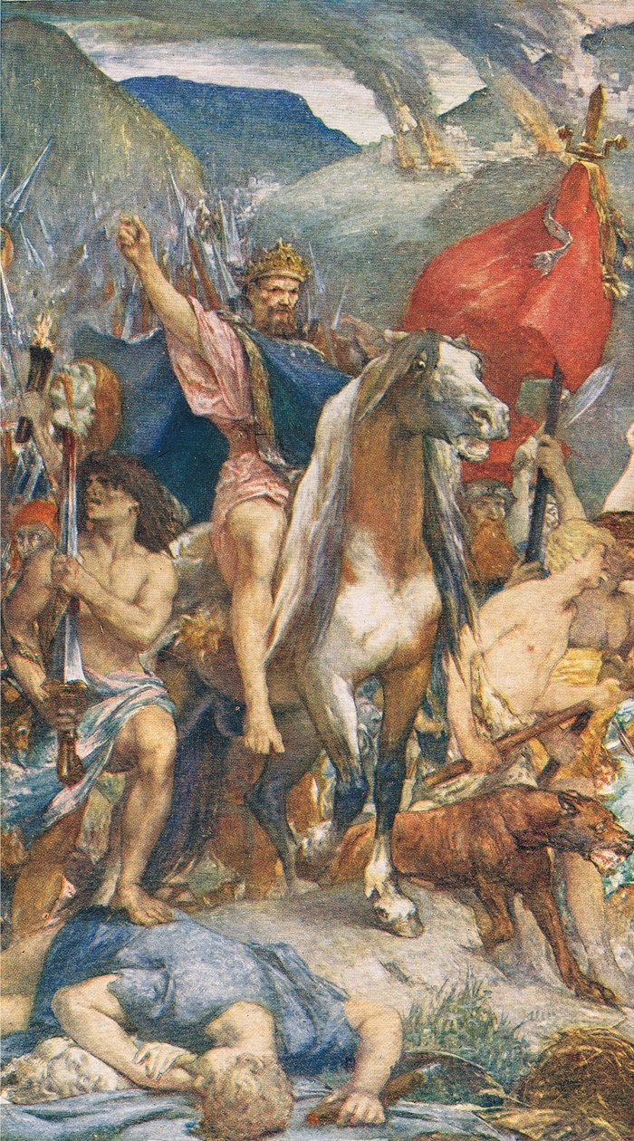 Attila rückt auf Paris vor von Suzanne Courcelles Dumont