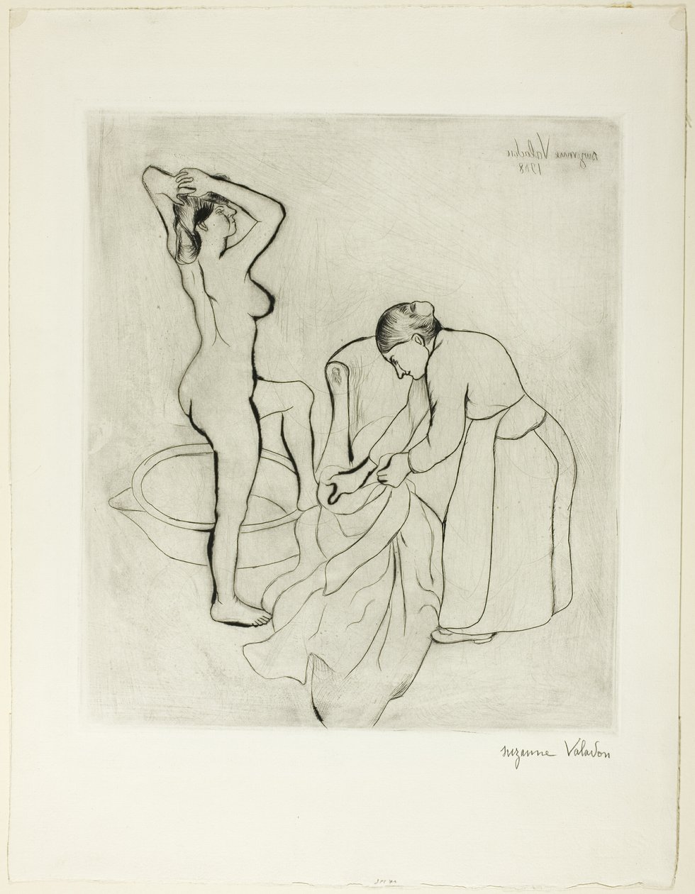 Frau bei ihrem Bad von Suzanne Valadon