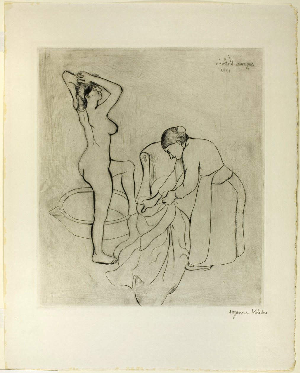 Frau mit großen Brüsten und alte Frau von Suzanne Valadon