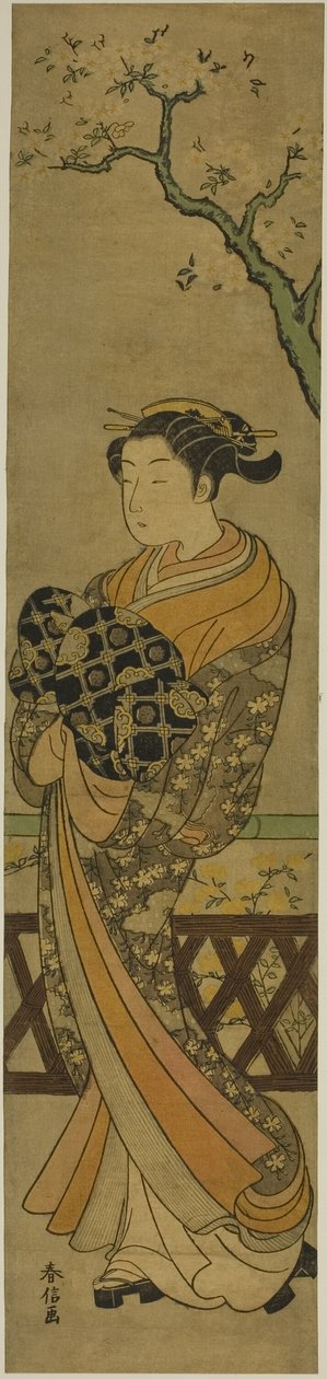 Kurtisane unter einem Kirschbaum von Suzuki Harunobu