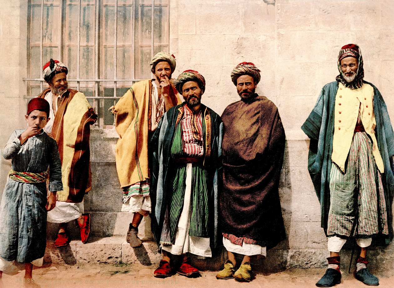 Christliche Bauern aus der Region Bethlehem, ca. 1880-1900 von Swiss Photographer