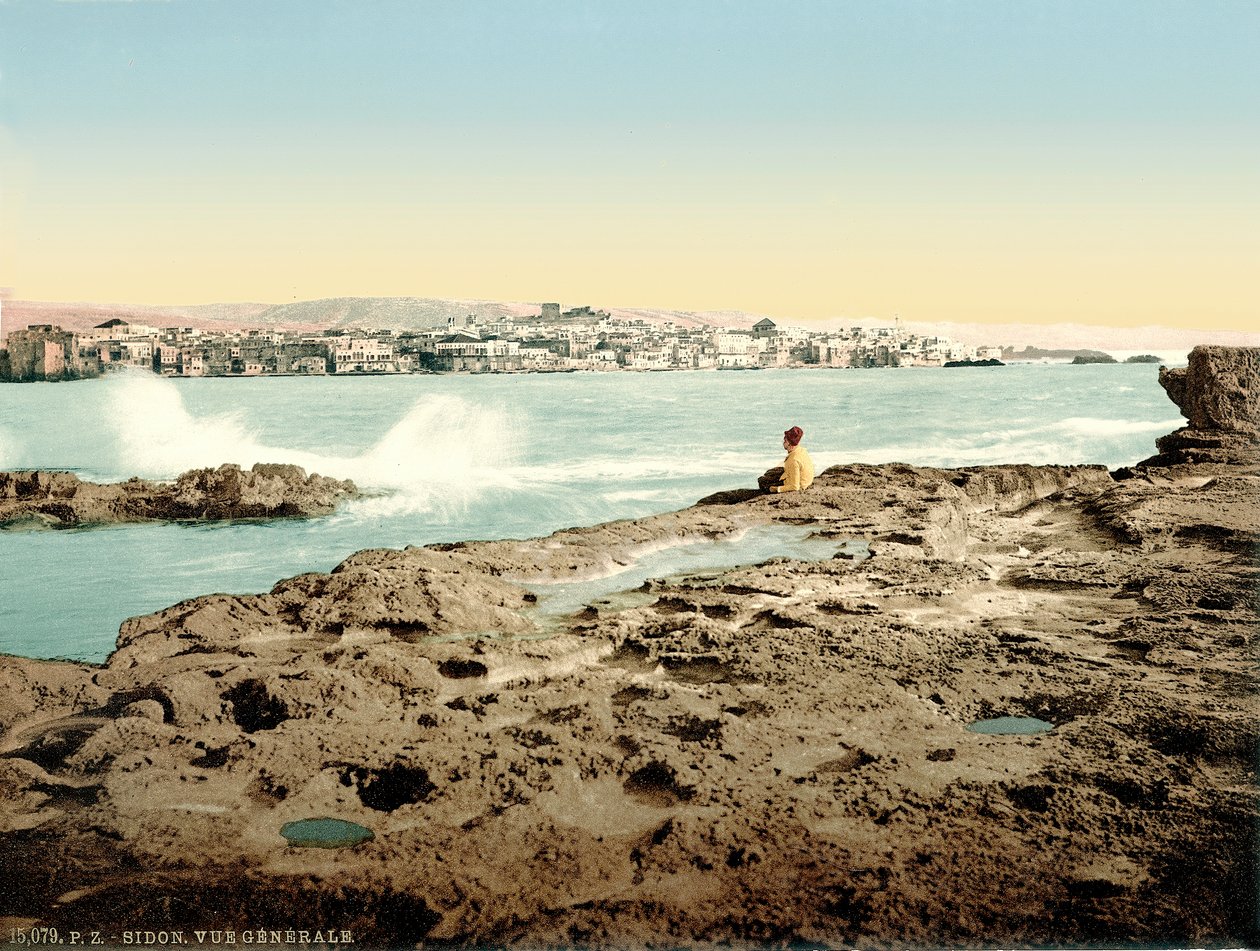 Blick auf Sidon, ca. 1880-1900 von Swiss Photographer
