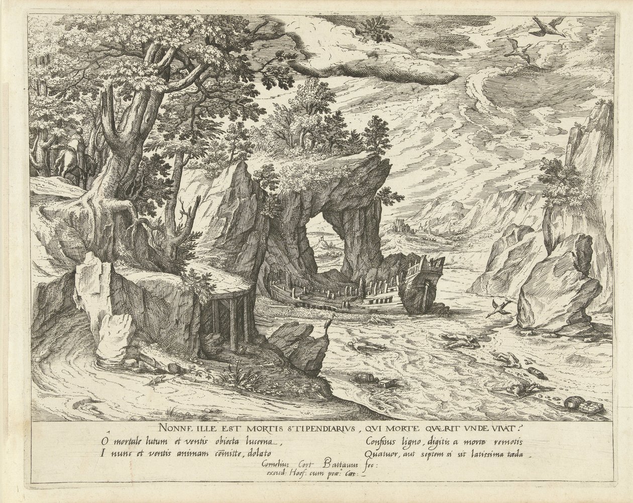 Schiffswrack (Allegorische Landschaften) von Symon Novelanus (attributed to)