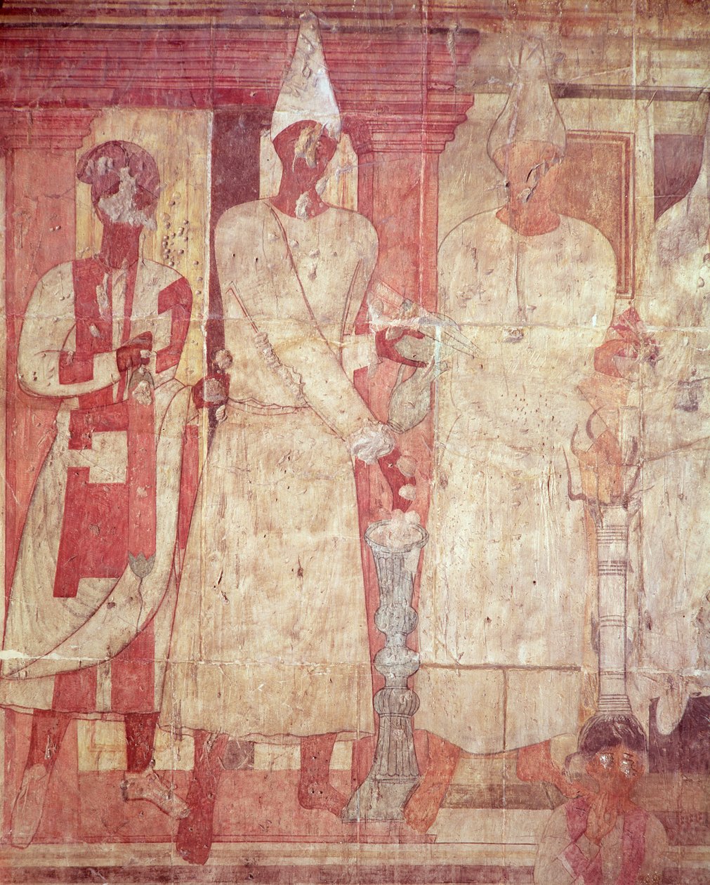 Szene eines Opfers von Conon und seiner Familie, aus dem Tempel von Bel, Dura Europos (Wandmalerei) von Syrian