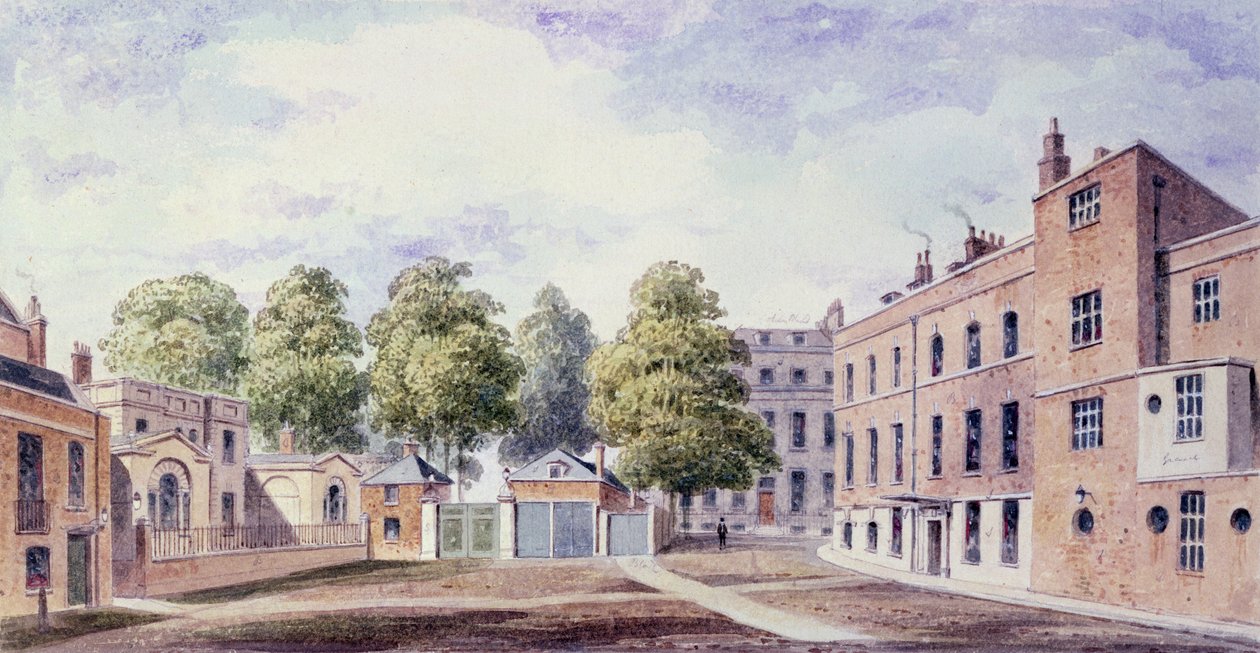 Ansicht des Whitehall Yard, 1828 von T. Chawner