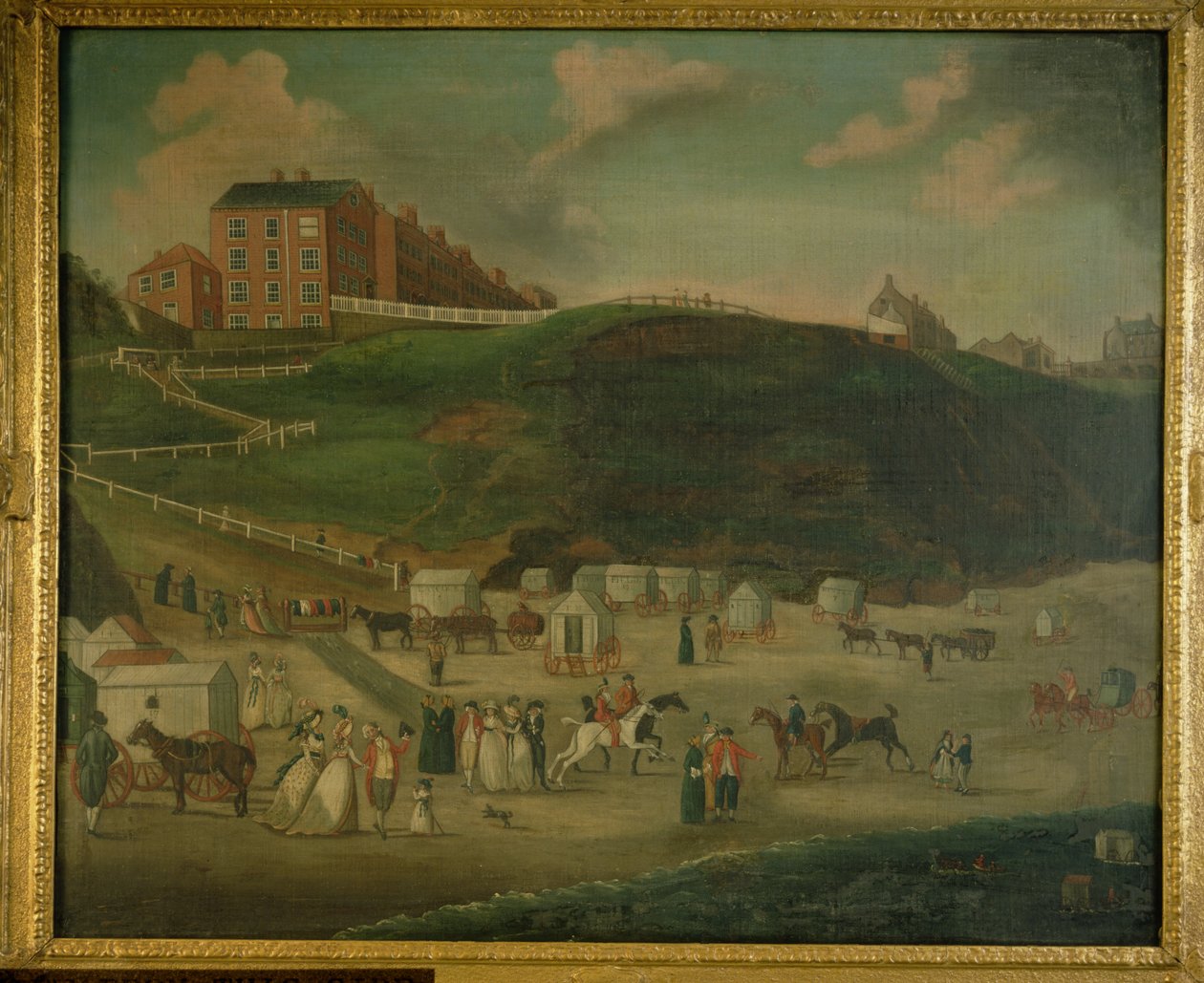 Urlauber am Strand von Scarborough, ca. 1776 von T. Ramsay