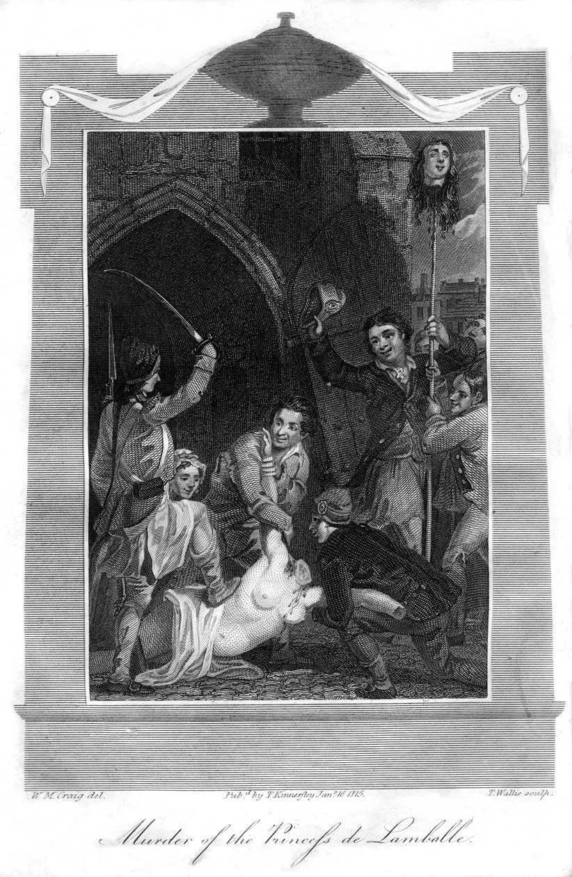 Mord an der Prinzessin de Lamballe, 1816 von T. Wallis