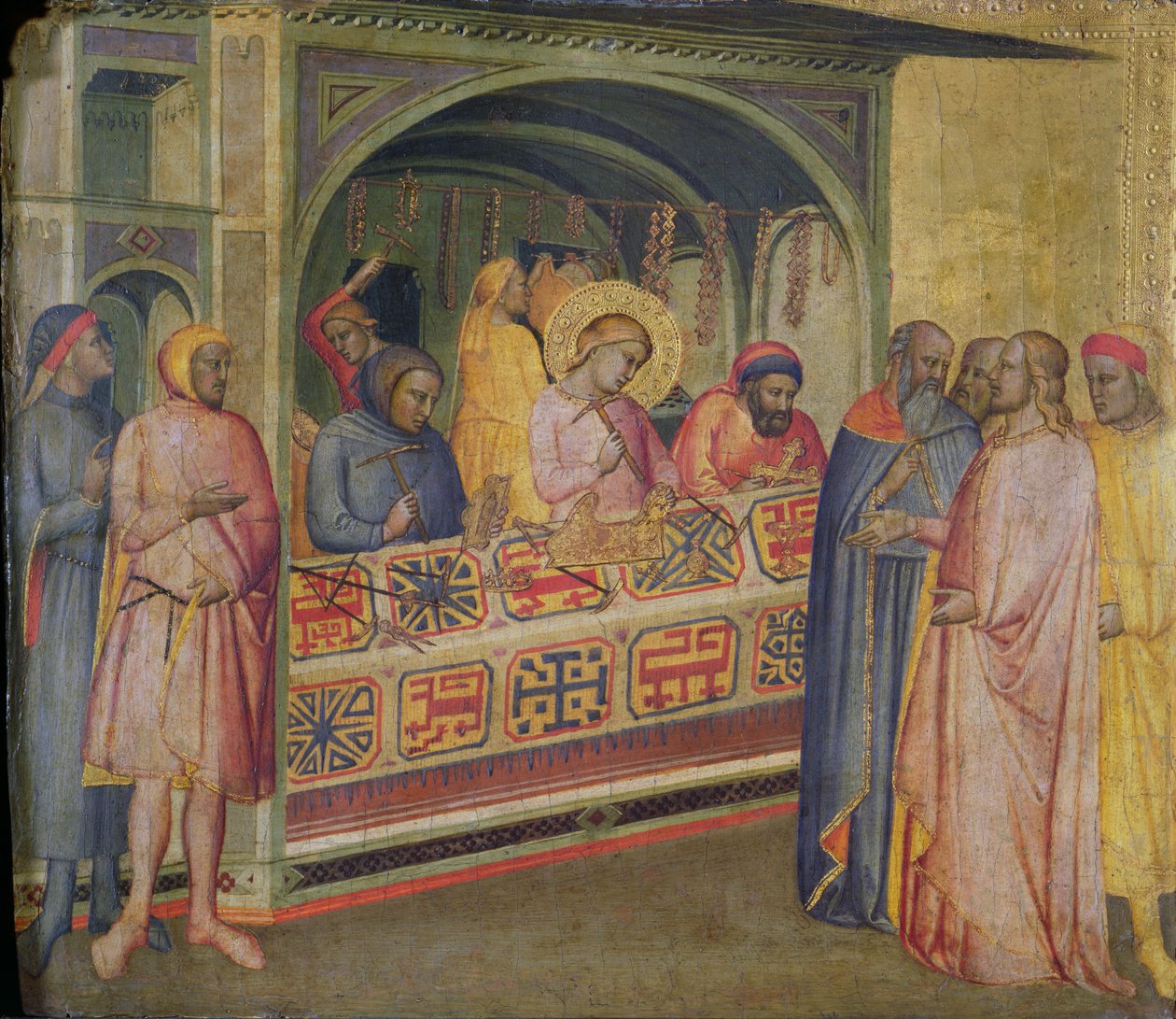 St. Eloi in der Werkstatt des Silberschmieds von Taddeo Gaddi