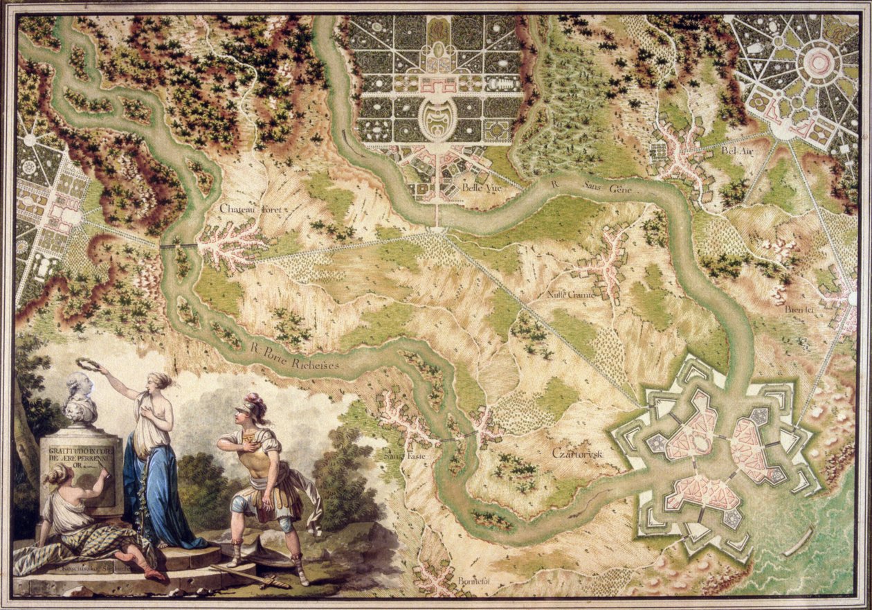 Eine imaginäre Karte von Czartorysk von Tadeusz Kosciuszko