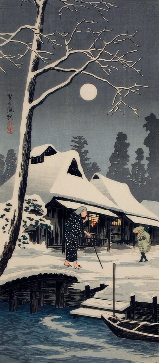 Mondschein auf Schnee von Takahashi Hiroaki