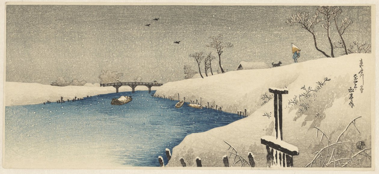 Schnee am Ayase-Fluss von Takahashi Hiroaki