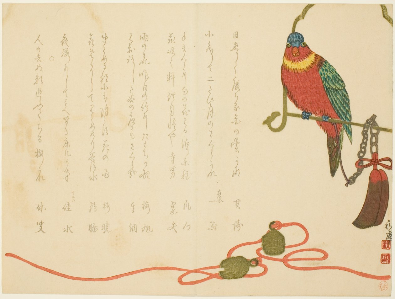 Papagei und Glocken von Tanaka Shûtei
