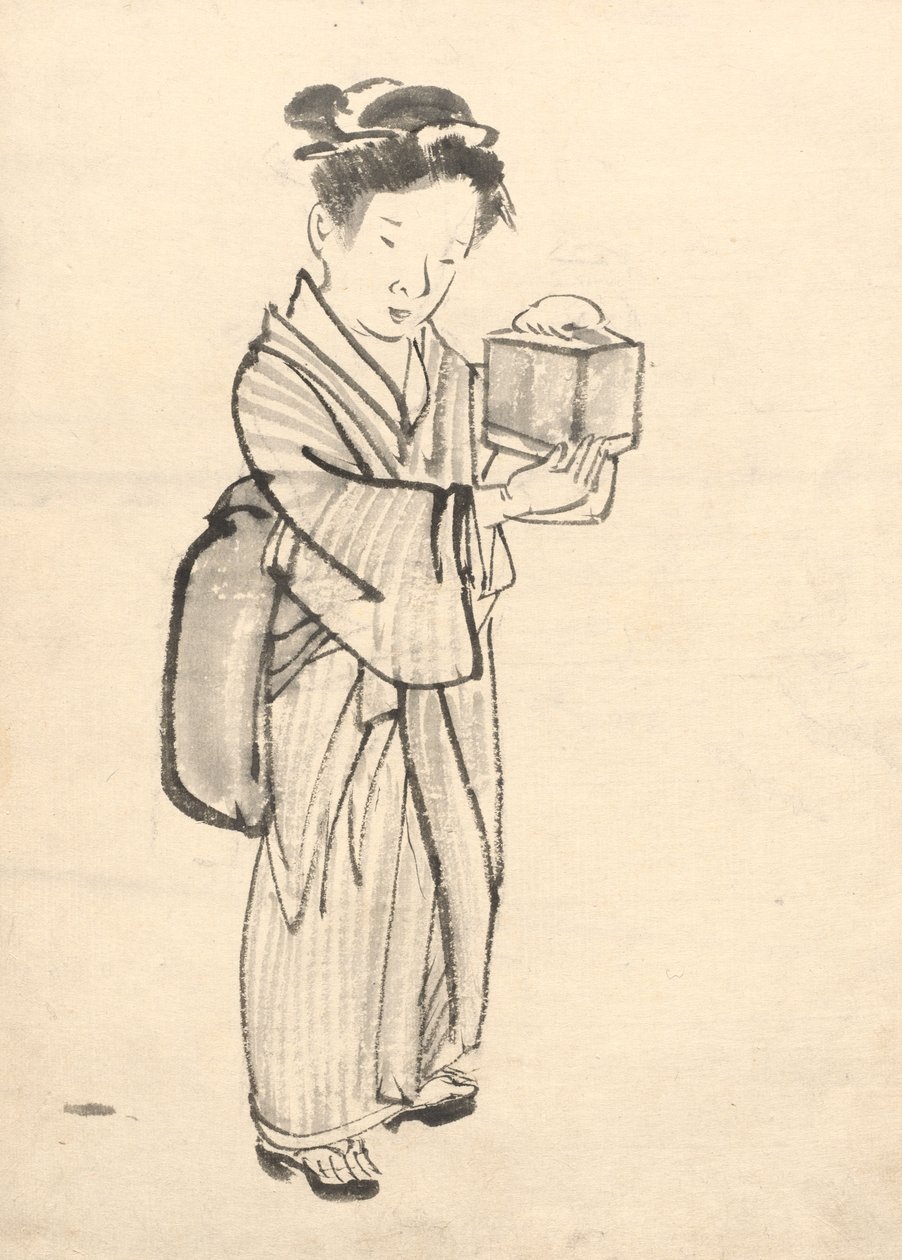 Mädchen mit einer Grillenkäfig von Tawaraya Sōri