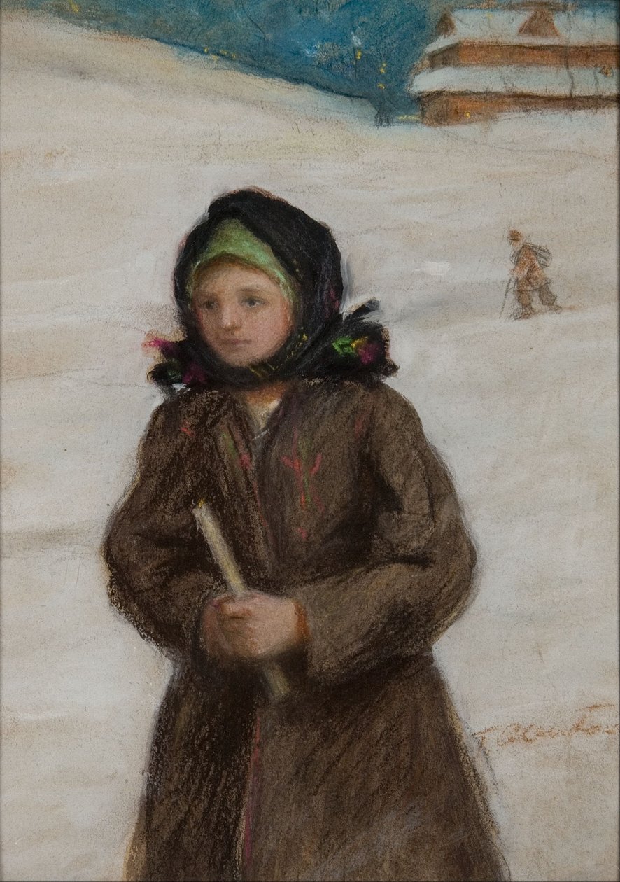 Mädchen mit Kerze von Teodor Axentowicz