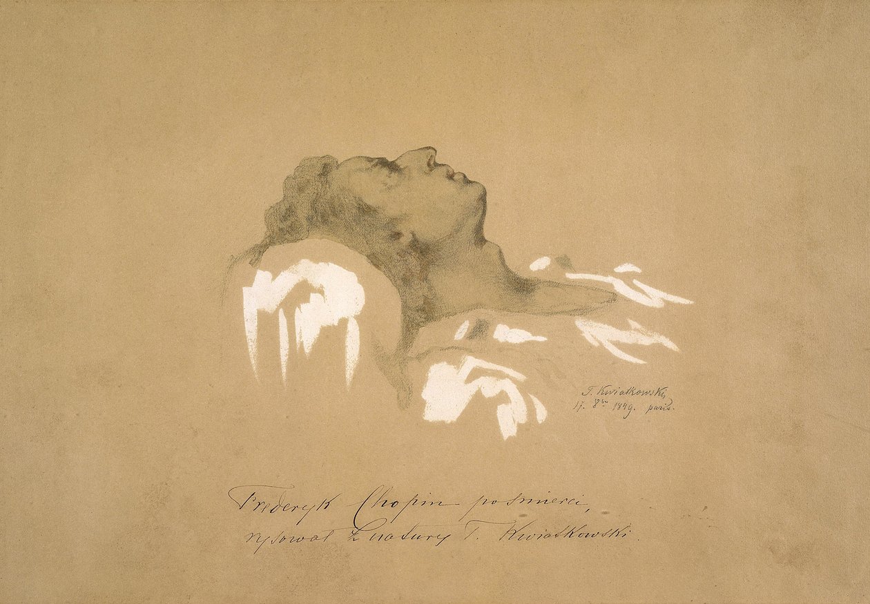 Fryderyk Chopin auf seinem Sterbebett von Teofil Kwiatkowski