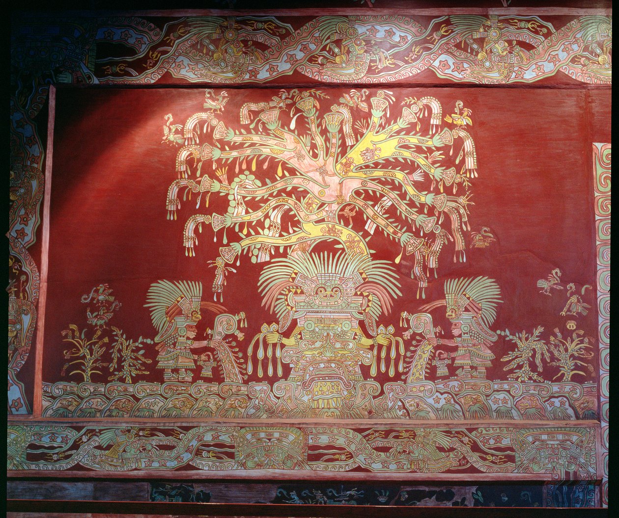 Reproduktion des Freskos aus dem Palast von Tepantitla von Teotihuacan