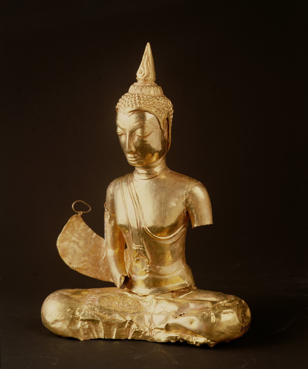 Sitzender Buddha in Meditation (Arme fehlen) (Gold) von Thai School