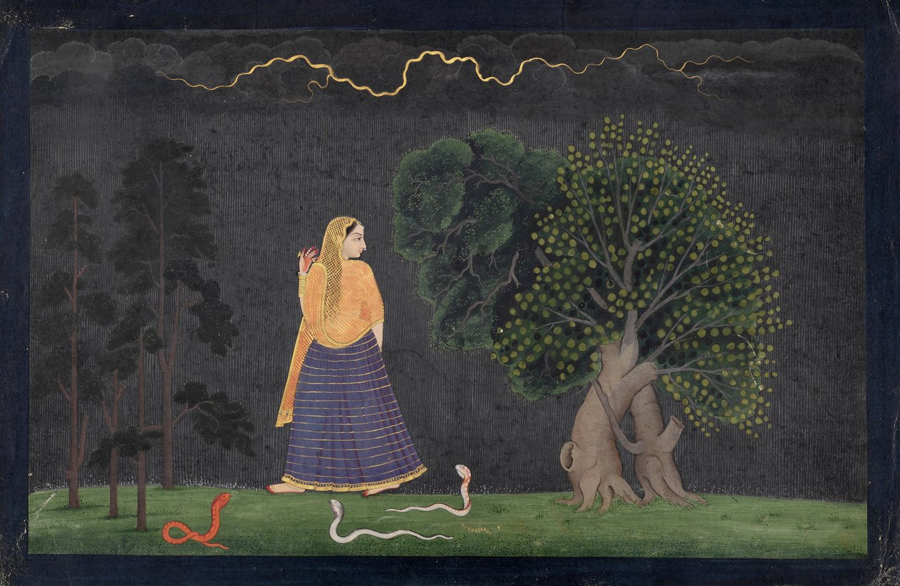Heldin eilt zu ihrem Liebhaber (Abhisarika Nayika) von The Family of Nainsukh