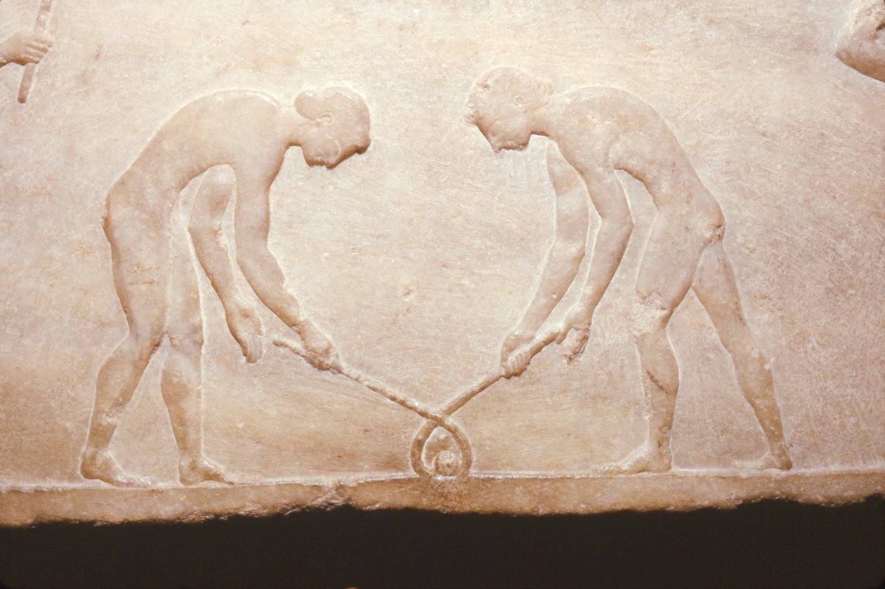 Griechische Spiele von einem Marmorreliquiar, ca. 490 v. Chr. von Themistocles