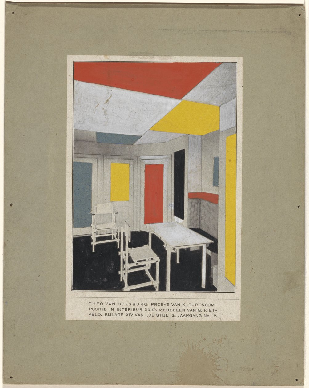 Farbkomposition im Interieur von Theo van Doesburg