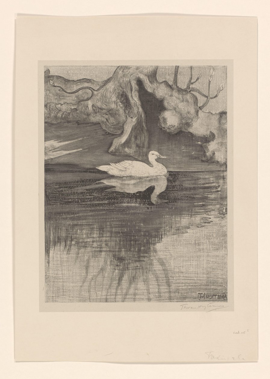 Teich mit Ente von Theo van Hoytema (signed by artist)