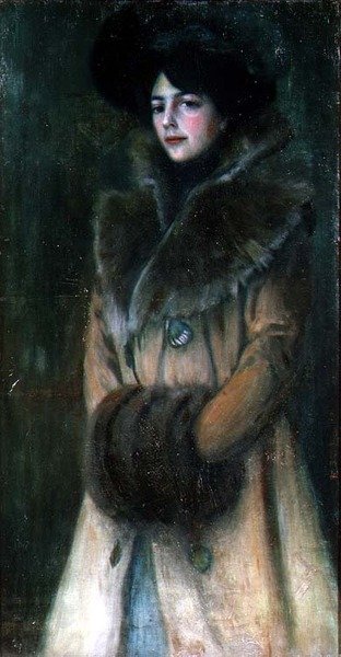 Dame mit Pelzmuff von Theodor Bruckner