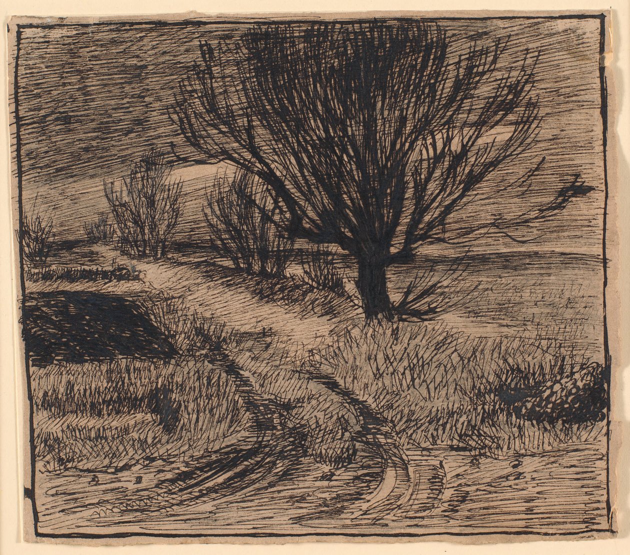Feldweg bei Lindenborg, Winter von Theodor Philipsen