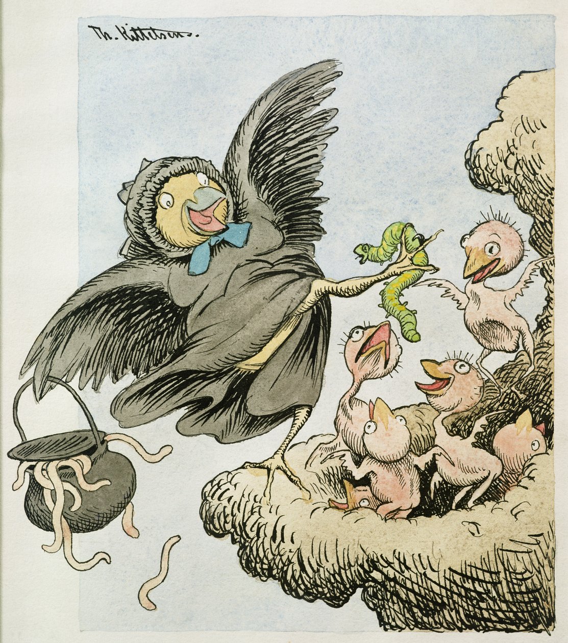 Hier ist das Essen, Kinder von Theodor Kittelsen