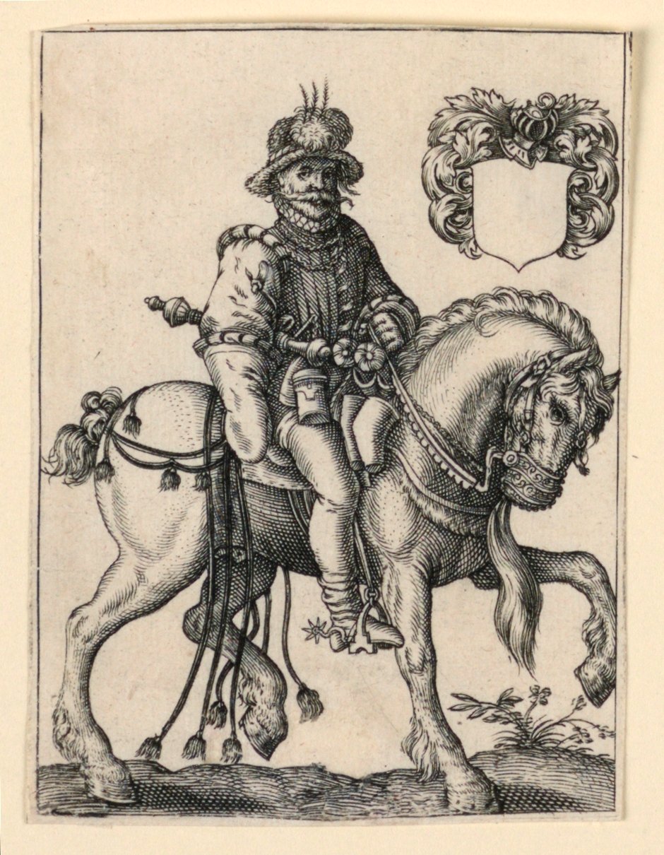 Adliger zu Pferd von Theodor de Bry