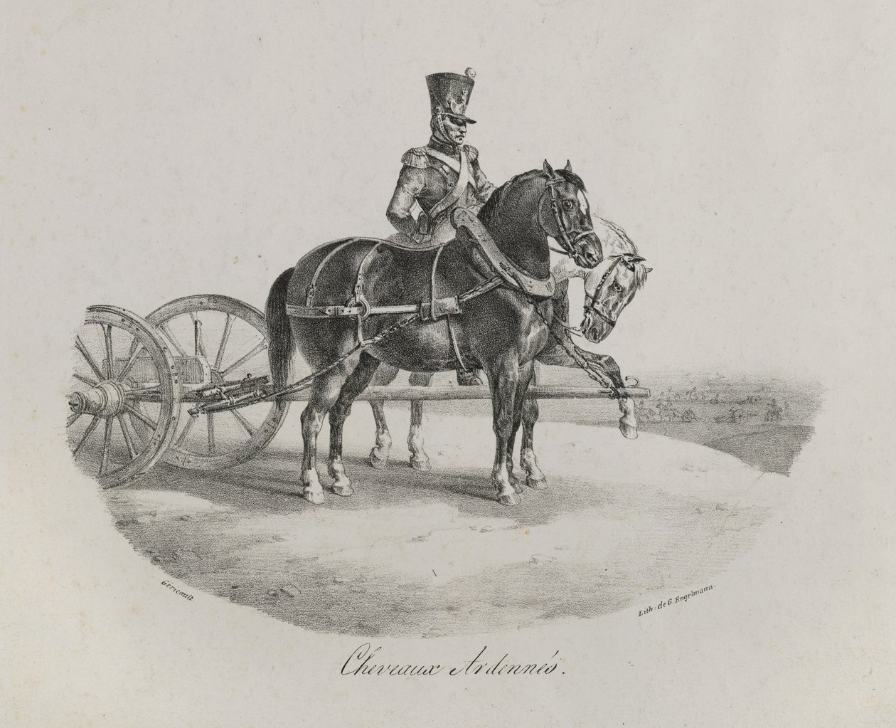 Ardenner Pferde, 1822 von Theodore Gericault