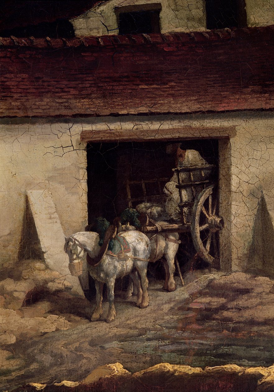 Der Brennofen in der Gipsfabrik (Detail) von Theodore Gericault