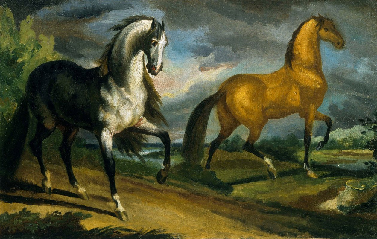 Zwei Pferde von Theodore Gericault