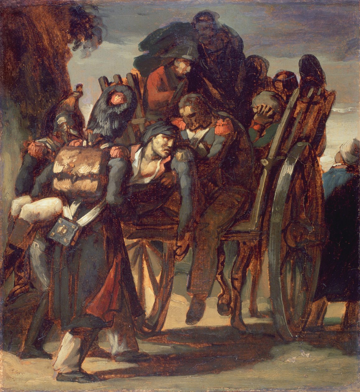 Verwundete Soldaten in einem Wagen, 1814-17 von Theodore Gericault