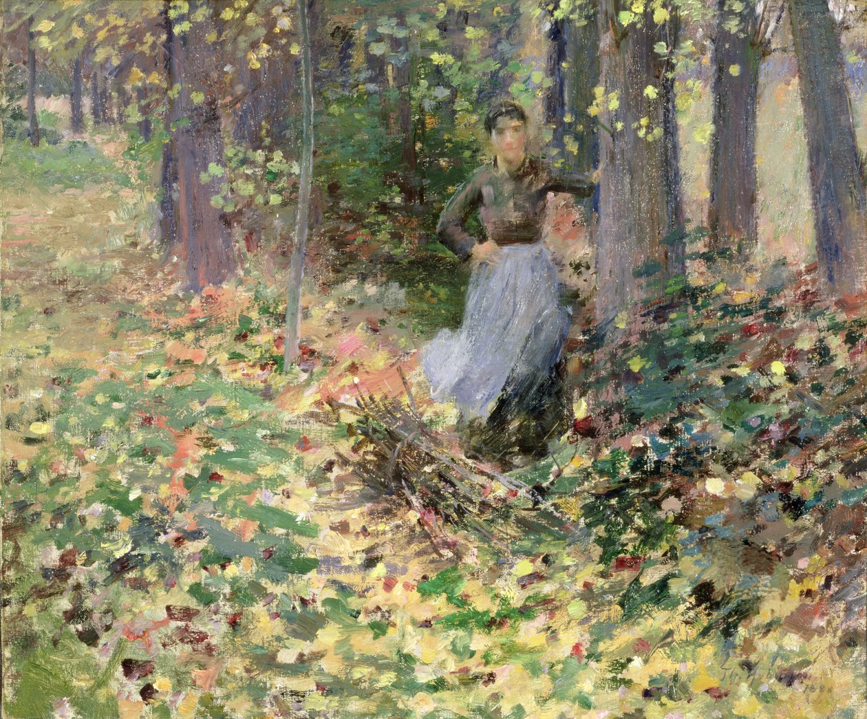 Herbstsonne (Im Wald), 1888 von Theodore Robinson