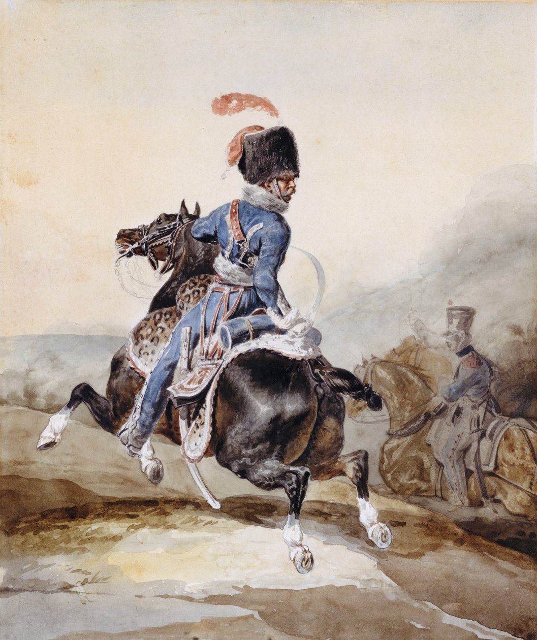 Artillerieoffizier galoppiert nach links von Theodore Gericault