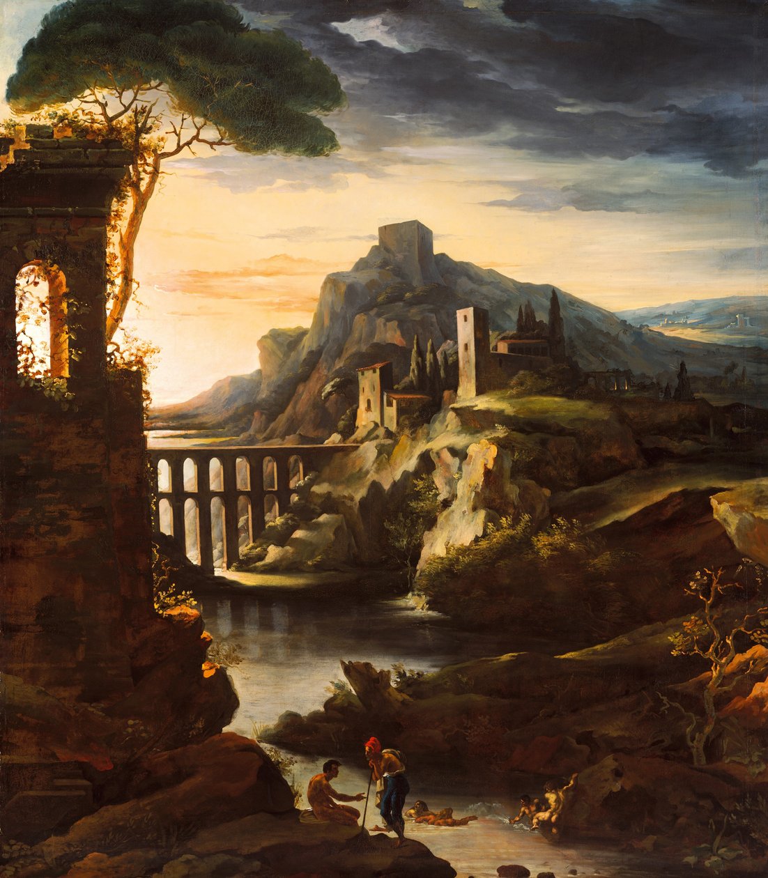 Abend: Landschaft mit einem Aquädukt von Theodore Gericault