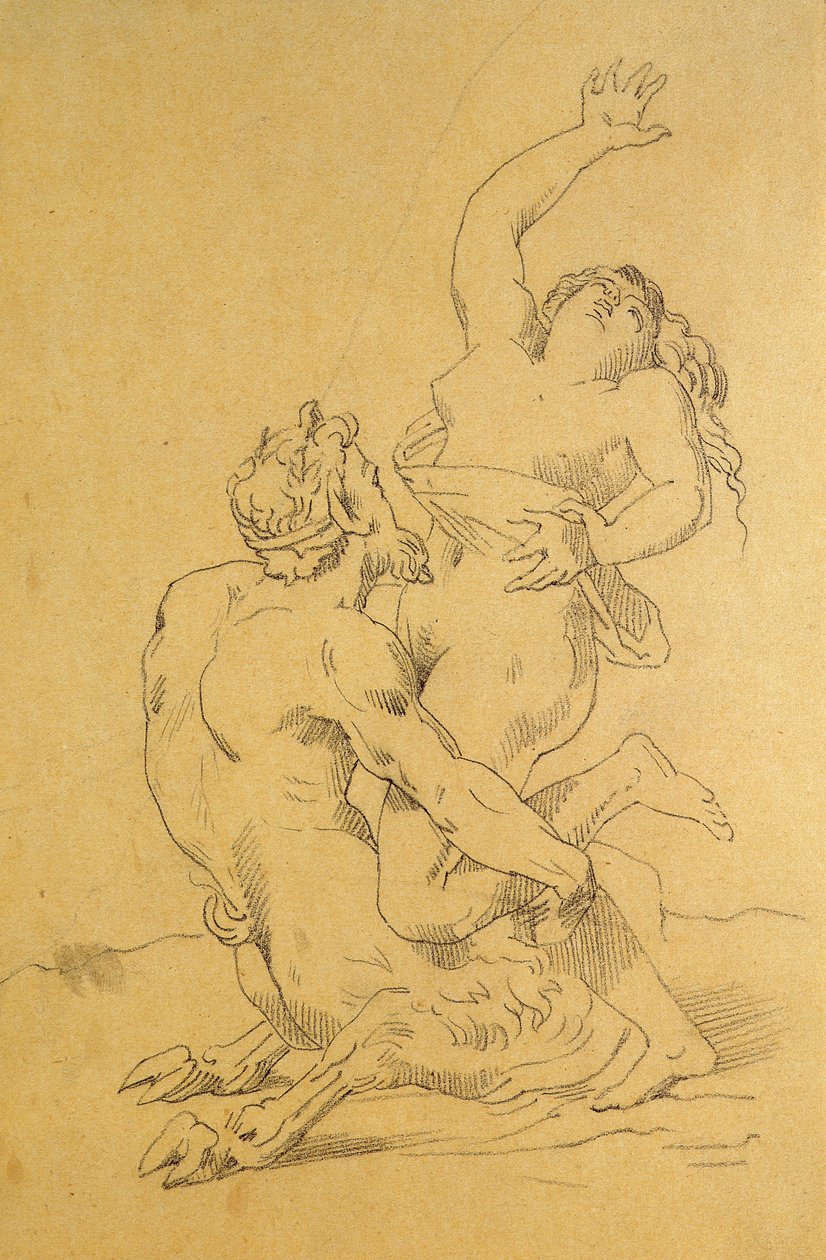 Nymphe und Satyr von Theodore Gericault