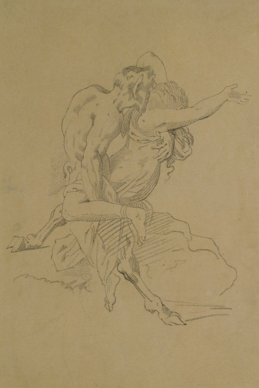 Nymphe und Satyr von Theodore Gericault