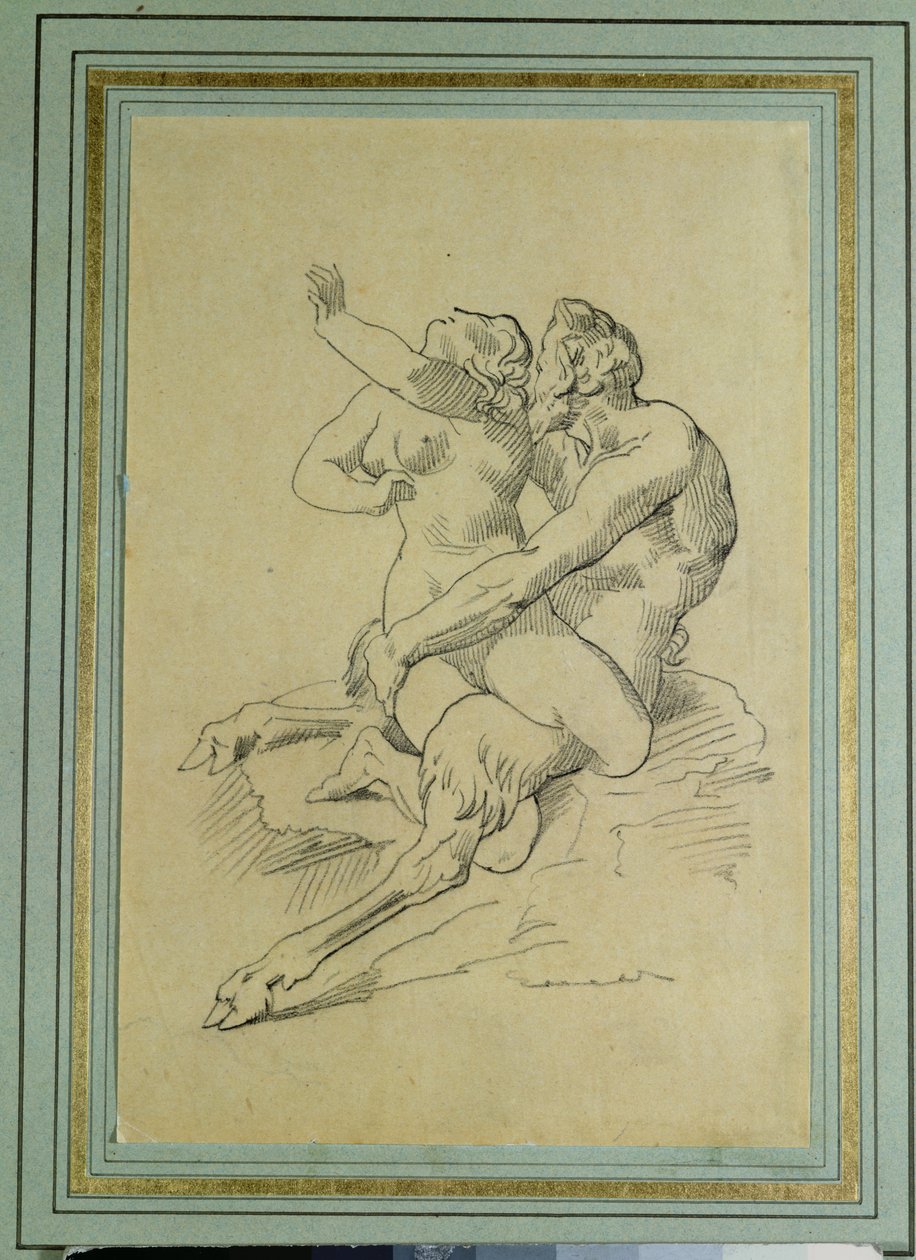 Nymphe und Satyr von Theodore Gericault