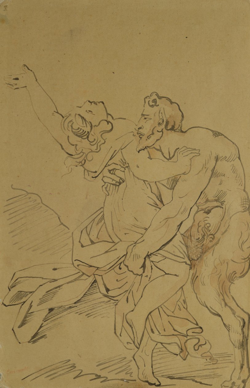 Nymphe und Satyr von Theodore Gericault